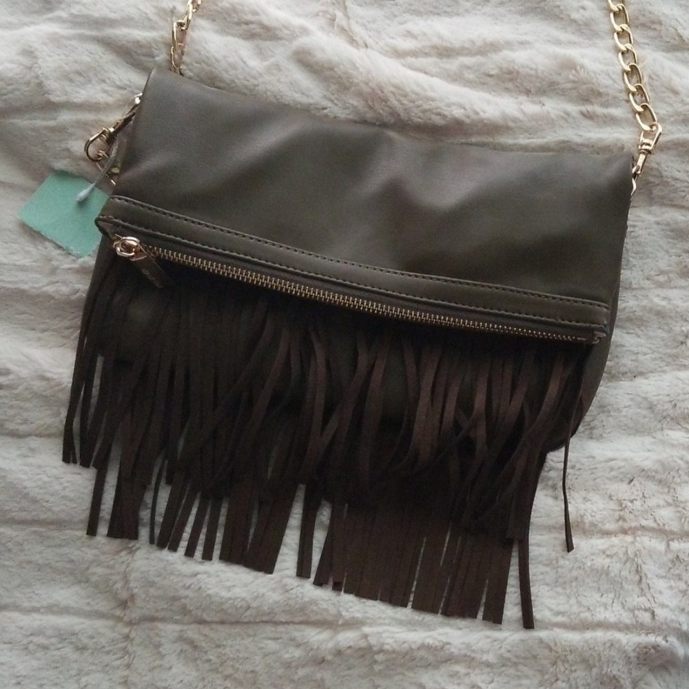 NEW // Deux Lux Fringe Chain Handbag